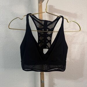 Lululemon- Sleek Black Sports Bra with Lace Back- Size 6